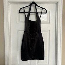 Windsor Stella Black Satin Corset Mini Dress Size S NWT Prom HOCO Formal Party