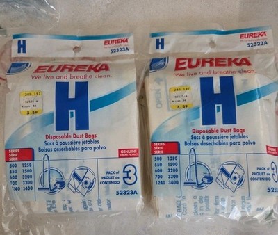 Lot Of 2 Eureka Vacuum Bags Type H-3pk OEM #52323A-New Sealed Bag Breath Clean