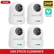 4PCS Sovmiku 3MP 360 View Security Wifi Camera Home 24/7 Baby Monitor Vicohome