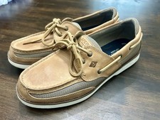 Scarpe da barca SPERRY Top-Sider da uomo in pelle marrone con lacci taglia 11,5M