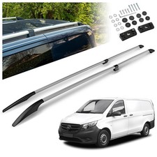 Geteilte Dachreling f&uuml;r Mercedes Vito (W447) LANG (L2 | LWB) 2014- Silber Matt