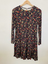 Old Navy Blue Floral Long-Sleeve Dress Knit Size Small