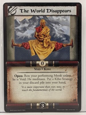 legend of the five rings rare cards L5R AEG BtD RARE! The World Disappears (Legend of the Five Rings) Kiho Strategy