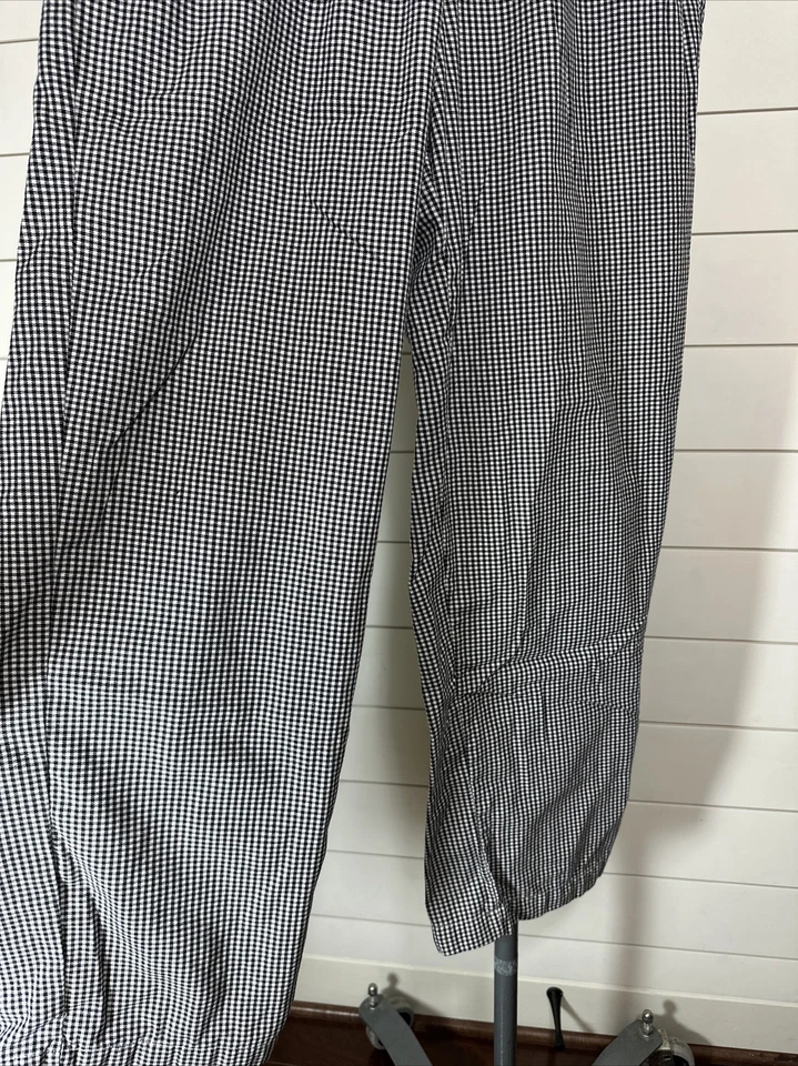 Chef Works Men's Designer Pants Black w/ White checks Sz Medium baggies - Image 4 of 4