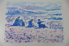 Wilhelm Klußmann Aquarell 1993 sig. Brandung Brighton 47x66cm N-1242