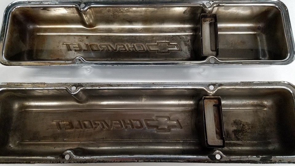 CHEVROLET SMALL BLOCK CHEVY POWER VALVE COVERS CHROME eBay