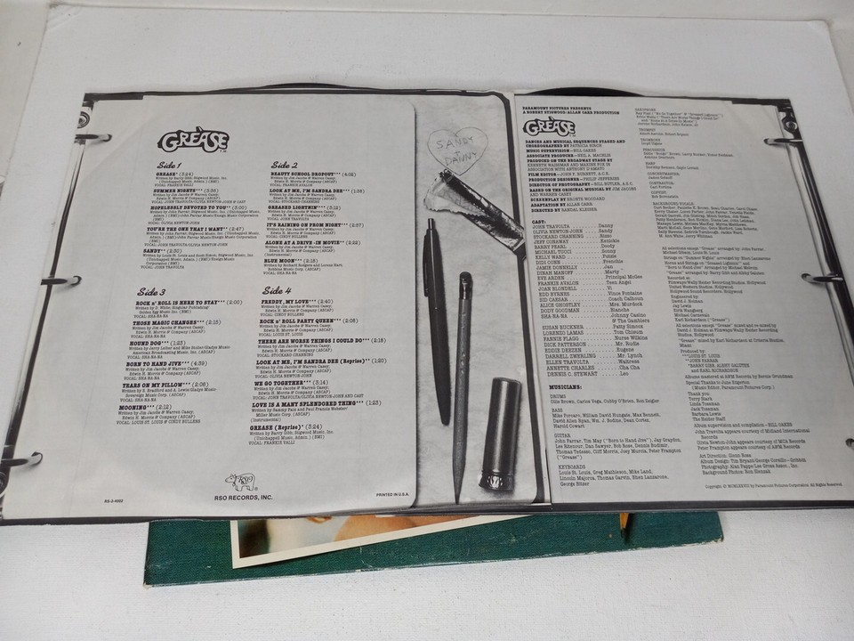 Grease Movie Soundtrack Vintage 1978 LP Vinyl Double Record Album RSO