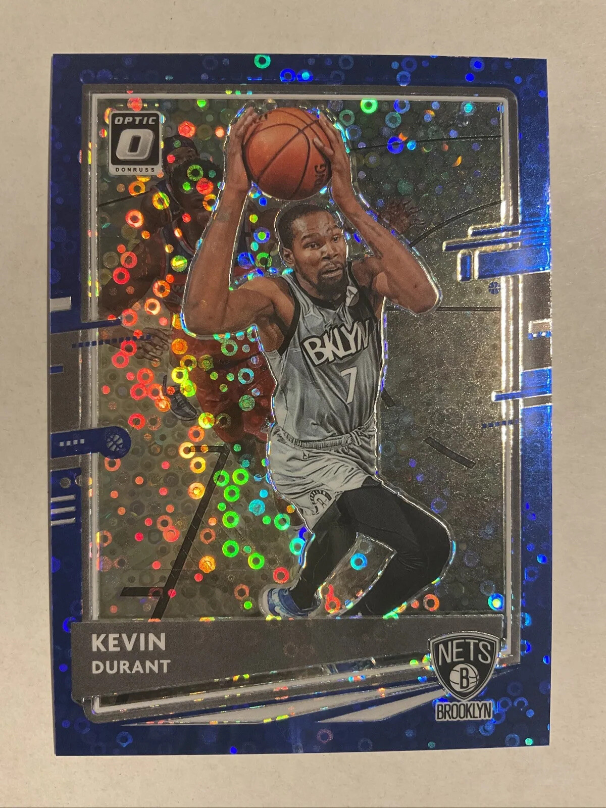 2020-21 Panini Donruss Optic Fast Break Kevin Durant #136 Blue /50 Brooklyn Nets