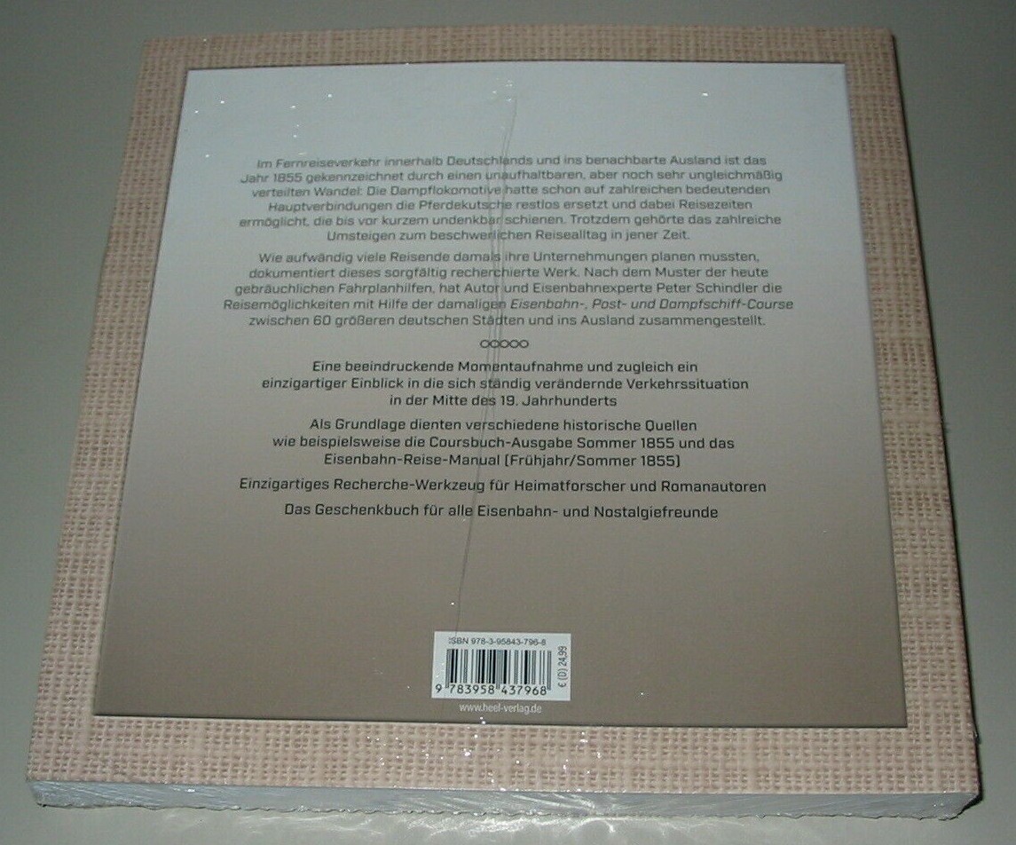 Thumbnail - Schindler: Coursbuch 1855, Städteverbindungen Mit Eisenbahn & Schiff