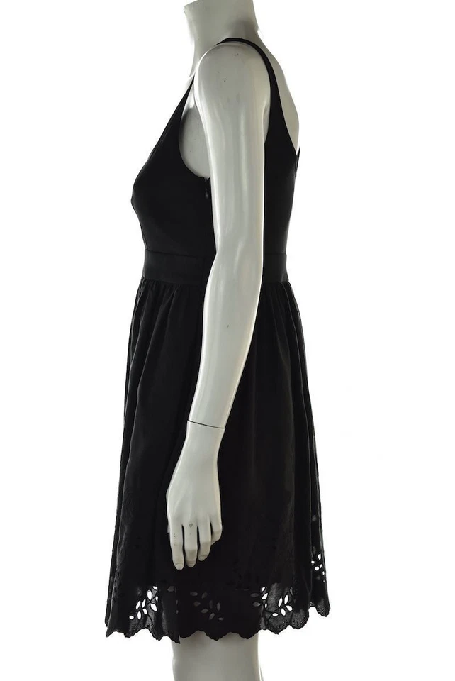 Vestido Ali Ro para mujer talla 4 negro liso funda sin mangas por encima de la rodilla seda informal Foto 3 de 4