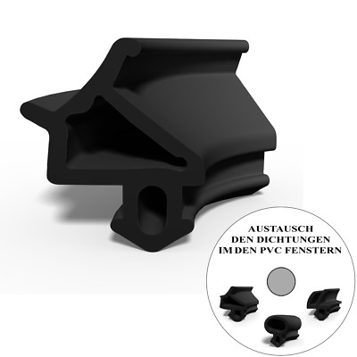 Fensterdichtung Gummidichtung für alle Fenster WINTECH s-1530 SCHWARZ + FILM