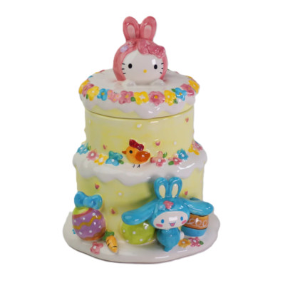 Blue Sky Clayworks - Hello Kitty and Cinnamoroll Easter Cake Cookie Jar - 24389