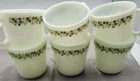 Vintage Crazy Daisy Spring Blossom Set 6 Mugs, Pyrex Milk Glass , D Handle