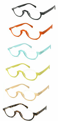 Women Half Moon Colorful Full Lens Reading Glasses Spring Hinges +1.00~ +4.00