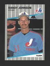 1989 Fleer #381 RANDY JOHNSON Raw - Montreal Expos - Black Out Variation RC