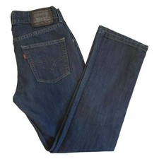 Levi's 514 Slim Straight Jeans Boys Size 14 Reg 27x27 Dark Wash Zipper Fly