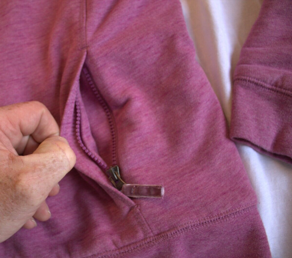 LL Bean Women's Full Zip Hoodie Jacket Medium Pink Purple Sherpa Lined