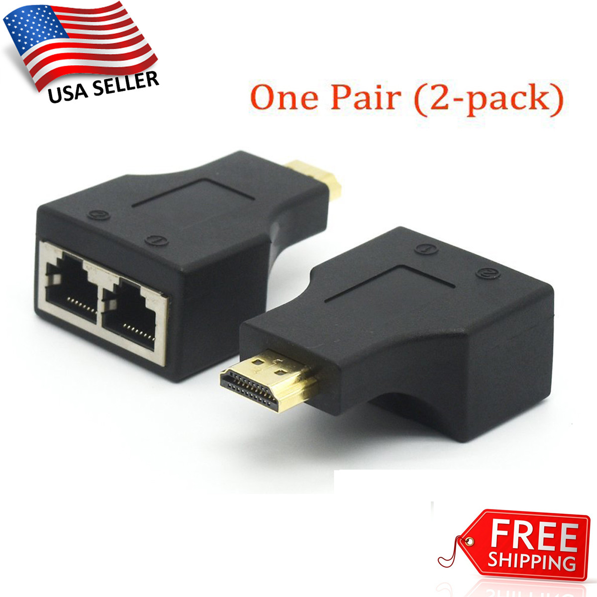 HDMI Extender to Dual RJ45 Over Cat 5e/6 Network Ethernet 4K