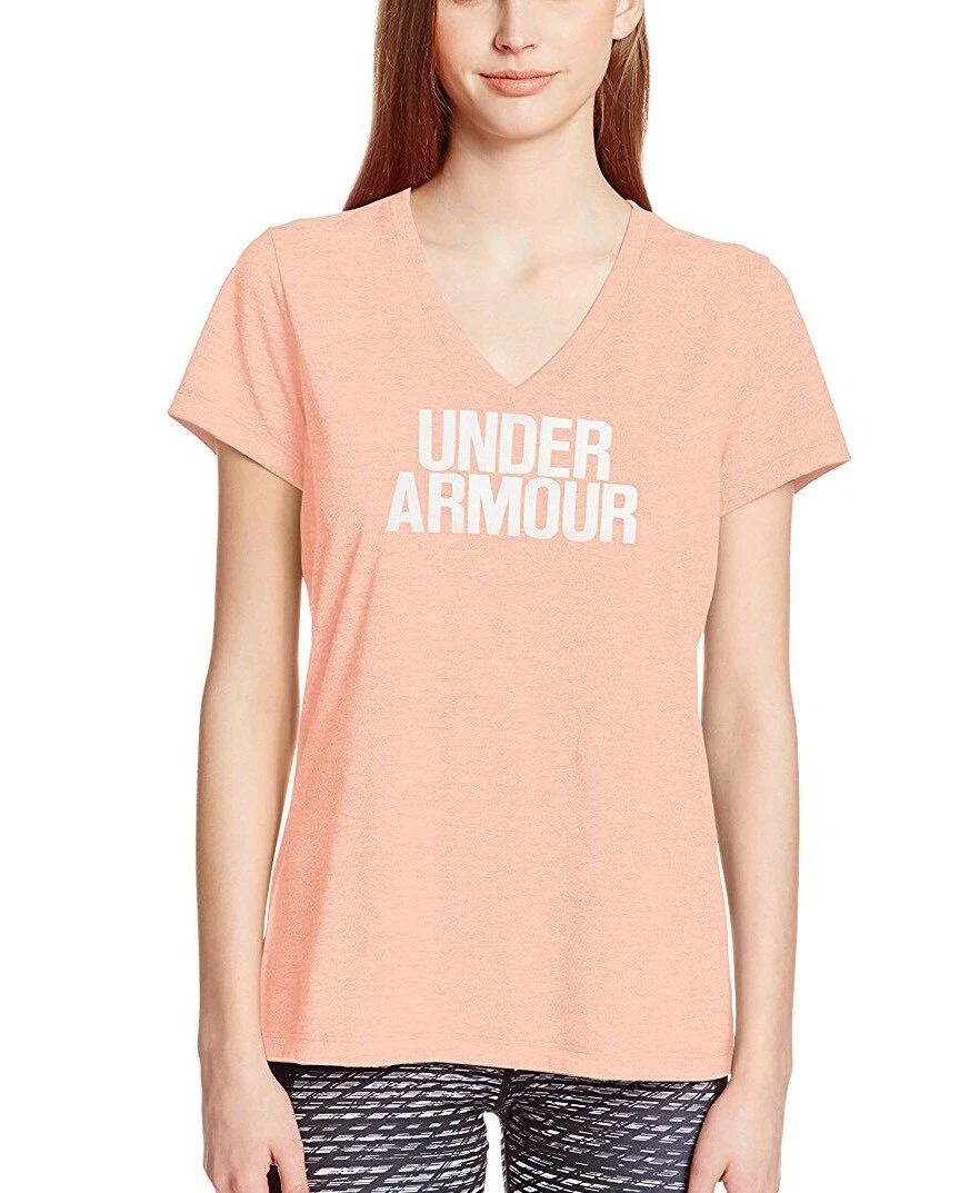 Under Armour Threadborne Wordmark V-Neck Shirt 1290608-164 Large