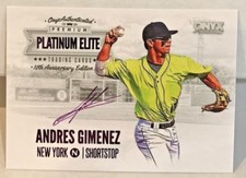 Andres Gimenez 2018 Onyx Platinum Elite PURPLE INK on-card Autograph Auto #'d/10