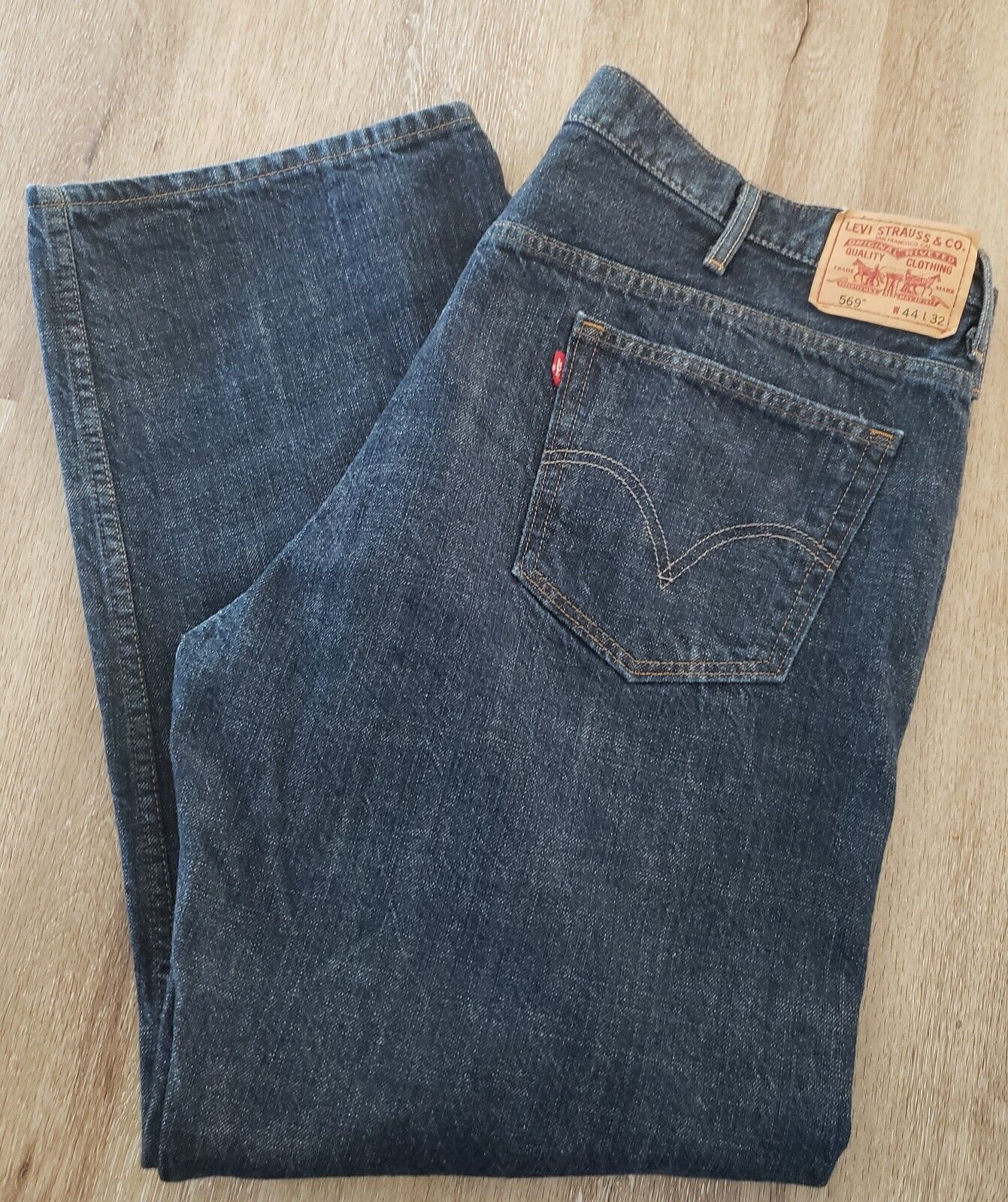 Levi's 569 Loose Straight Dark Wash Denim Jeans Men Big & Tall Size 44 x 31  | eBay