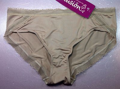 Women Panties,Bikinis ILUSION Size M. Mocha Beige Soft Silky Shiny