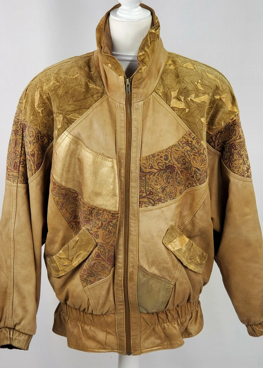 Louis Vuitton Mix Canvas Leather Bomber Golden. Size 50