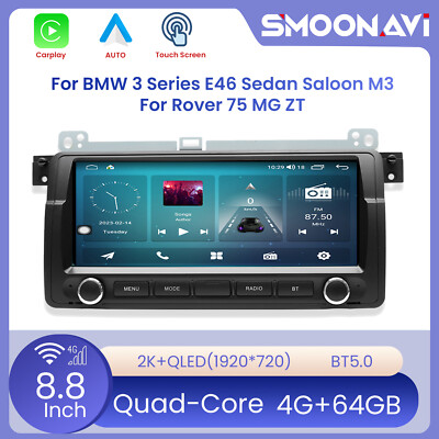 8.8'' Android 14 8 Core 64GB Autoradio Apple Carplay für BMW E46 M3 Rover 75 MG