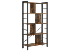 Vintage Industrial Bookcase Rustic Storage Cabinet Tall Shelf Metal Display Unit