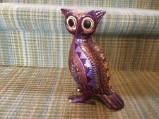 ARTE POPULAR MEXICANO TALLA EN MADERA ALEBRIJE BÚHO SERGIO Santiago de Oaxaca Texturizado