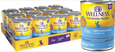 Wellness Complete Health Beef Salmon Grain-Free Wet Cat Food, 12.5-oz, 12 case