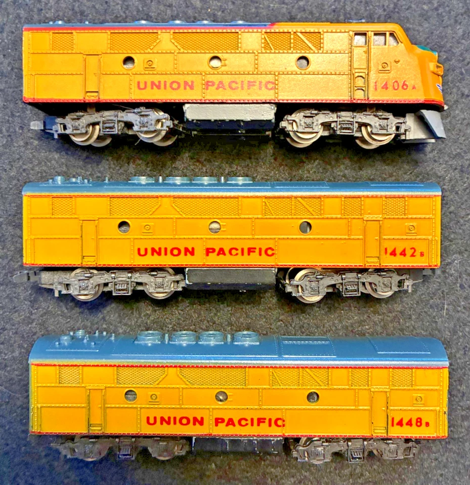 CON-COR (FLEISCHMANN) N SCALE LOCOMOTIVE EMD F3A/B/B SET UNION PACIFIC - RARE - Image 3 of 4