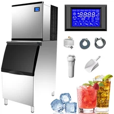 110V 350LBS Commercial Ice Maker Split Freestand Ice Cube Machine 156PCS 1007W