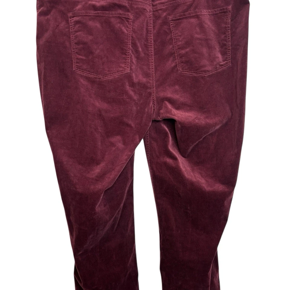 Pantalones de mezclilla para mujer Talbots de pana de pierna recta talla grande 22W granate borgoña Foto 4 de 4