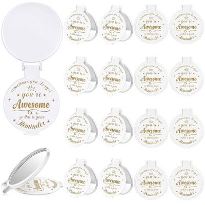 18 Pcs 2.76 Inch Inspirational Compact Mirror Bulk Women Small Gifts Graduation
