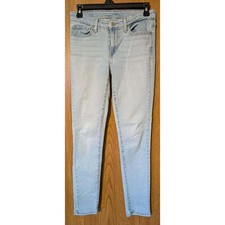 Levis 711 Skinny Jeans Womens 28 Light Wash Blue Mid Rise Denim Pants