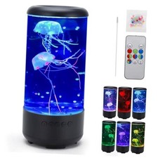 Jellyfish Lamp, 18LED 7-Color Changing Light with 5 Levels Brightness Black