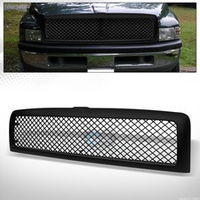 For 94-01 02 Dodge Ram Matte Black Mesh Front Hood Bumper Grill Grille Guard Abs