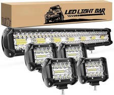 20 Inch 420w Triple Row Flood Combo Led Light Bar 4pcs 4inch 60w Led Pods Lights 20 Inch 420w Triple Row Flood Combo Led Light Bar 4pcs 4inch 60w Led Pods Lights