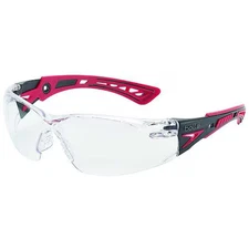 Bolle Safety 41080 Safety Glasses, Rush+ Series, Anti-Fog, Frameless, Black/Red