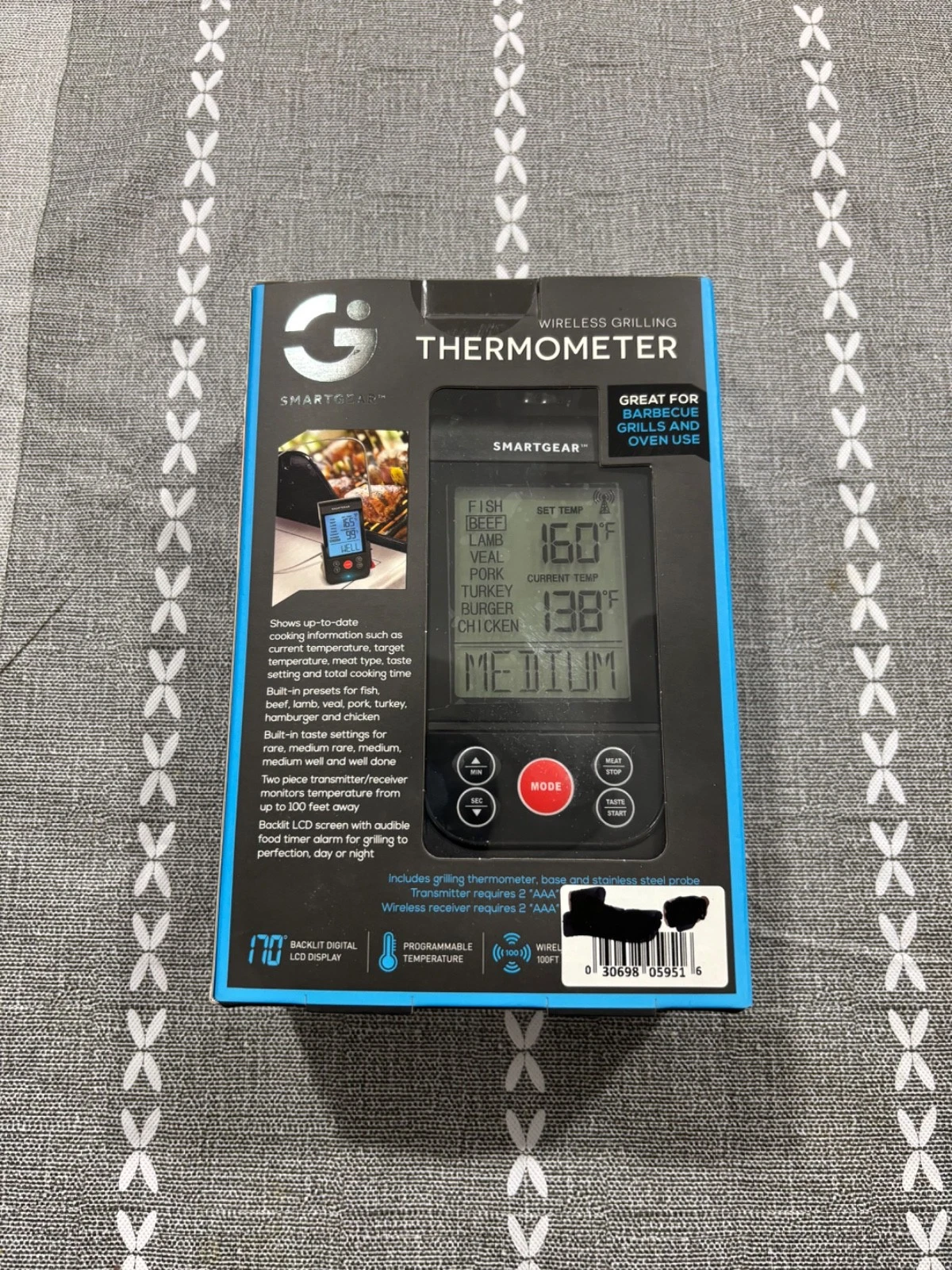 SmartGear Wireless Grilling Thermometer STG-6695-KB