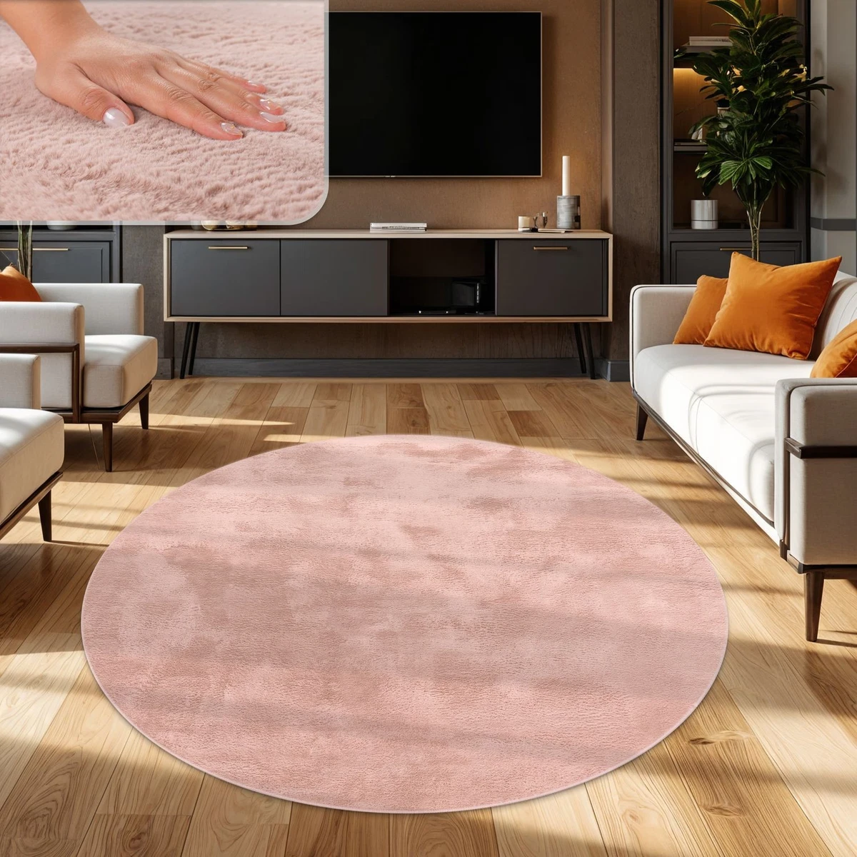 Keeko Tappeto Shaggy Rosa Soffice | Camera Da Letto Ragazze, Soggiorno, Camera Bambini | Antiscivolo, Lavabile, 0,6x1,2m