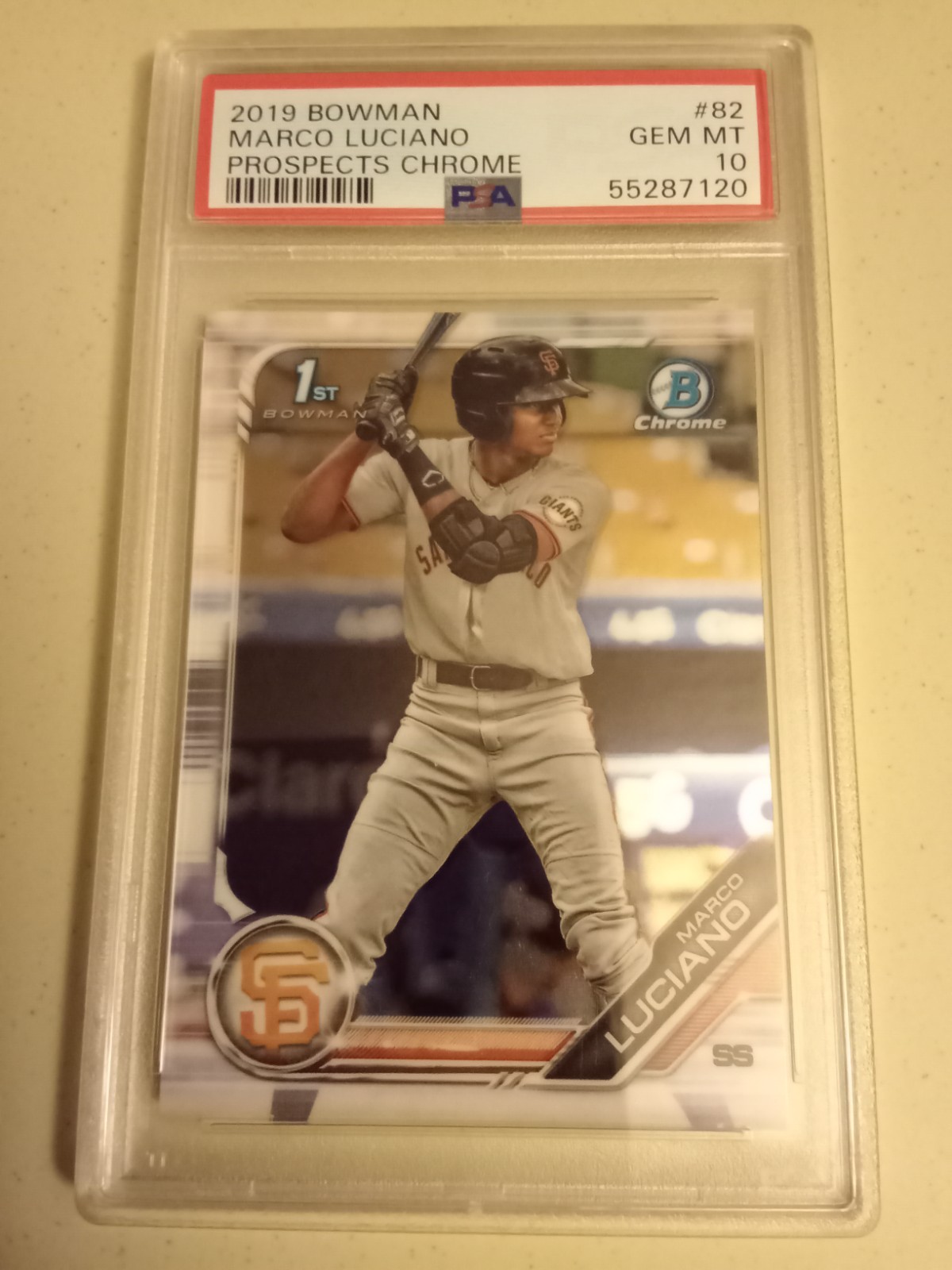 2019 Bowman Chrome Marco Luciano #BCP82 Graded PSA 10 Rookie Baseball