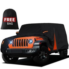 Waterproof Car Cover for Jeep Wrangler 2 Door 1987-2024 2025 JK JL TJ YJ CJ S...