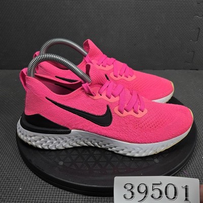 Nike Epic React Flyknit 2 Shoes Womens Size 7 Pink Running Sneakers BQ8927-601