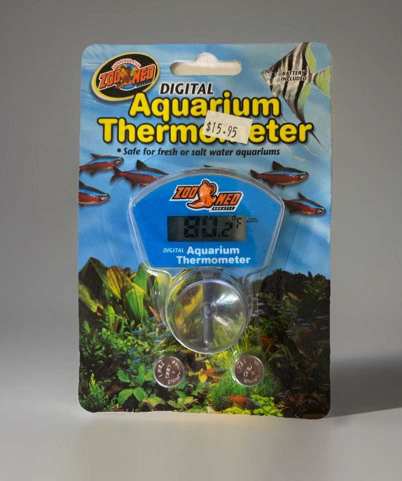 2 Fish Tank Aquarium Thermometers - Glass Mount Suction Cup Digital Floating - Image 2 of 4