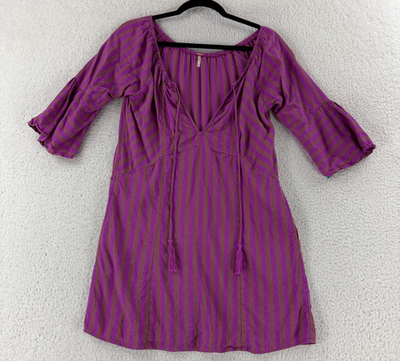 open lace back dress Pink & Purple Striped Mesh Mini Dress - Turn Heads! main image 1