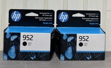 2 Pack GENUINE HP 952 Black Ink Cartridge Original OEM New Sealed June 2026