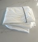 PIU BELLE 100% WHITE QUEEN FLAT SHEET  BLACK WHIPSTITCH TRIM MADE IN PORTUGAL — photo 6