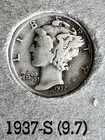 1937-S Mercury Dime 90% Silver San Francisco Mint Big US Coin Auctions NR